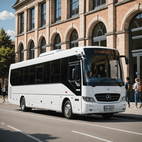 Students boarding a modern coach for a school trip
